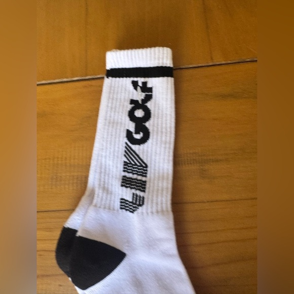 Liv Golf Mens Crew Sock White Black One Size - Picture 2 of 3
